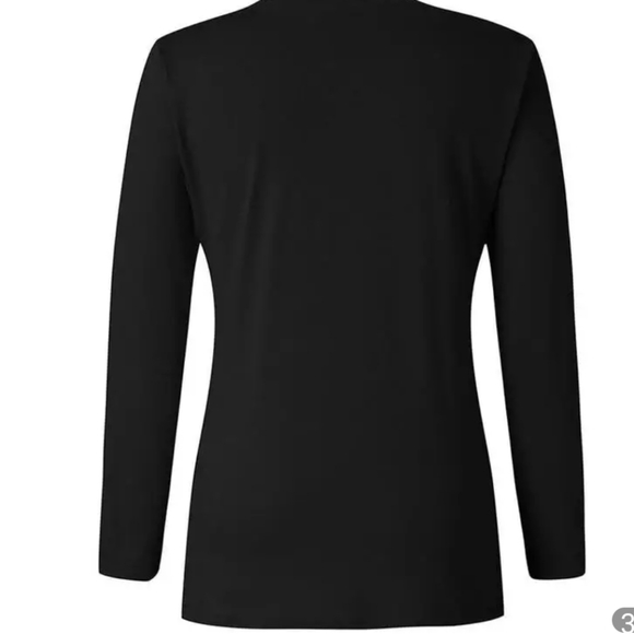 BLACK LONG SLEEVE LEOPARD HEART TEE - Picture 4 of 4